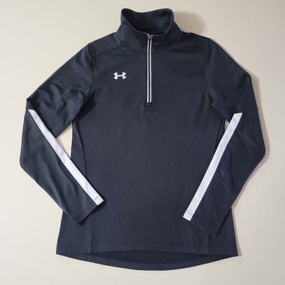 Under Armour AllSeasonGear® UA Qualifier Black 1/4 Zip Long Sleeve Pullover - Picture 4 of 14